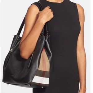 Burberry Leather Canvas Medium Maidstone Tote-100%